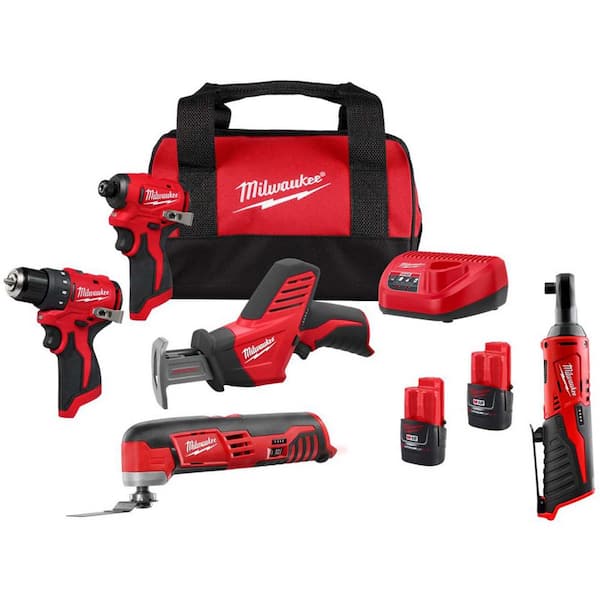 M12 FUEL 12V Lithium-Ion Brushless Cordless Subcompact Brushless 2-Tool Combo Kit With 3/8 in. Ratchet