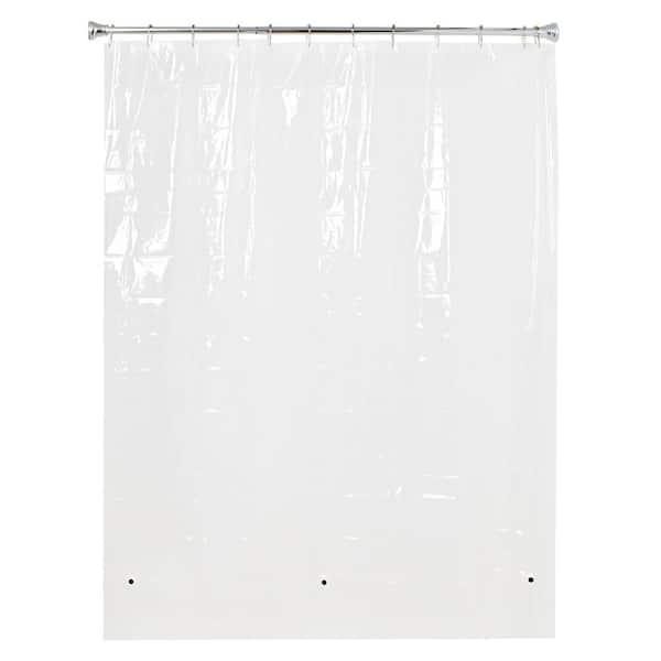 Utopia Alley Adjustable 72 in. Shower Curtain Tension Rod - Rustproof Alu with Shower Liner and Hooks, No Drill, Bronze