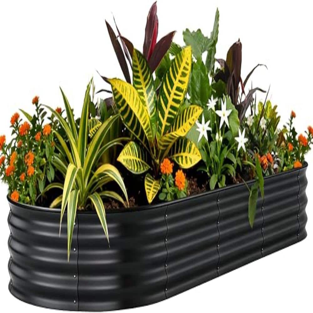 6x3x1ft Gray Oval Galvanized Raised Garden Bed, Metal Planter Box with Safety Edges, Outdoor Vegetables Planter price history on PriceWatchPro