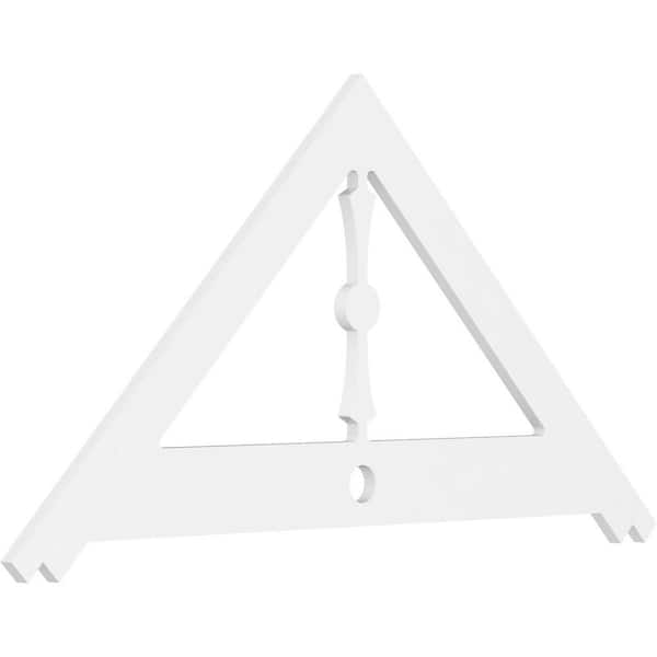 Ekena Millwork 1 in. x 60 in. x 30 in. (12/12) Pitch Artisan Gable Pediment Architectural Grade PVC Moulding