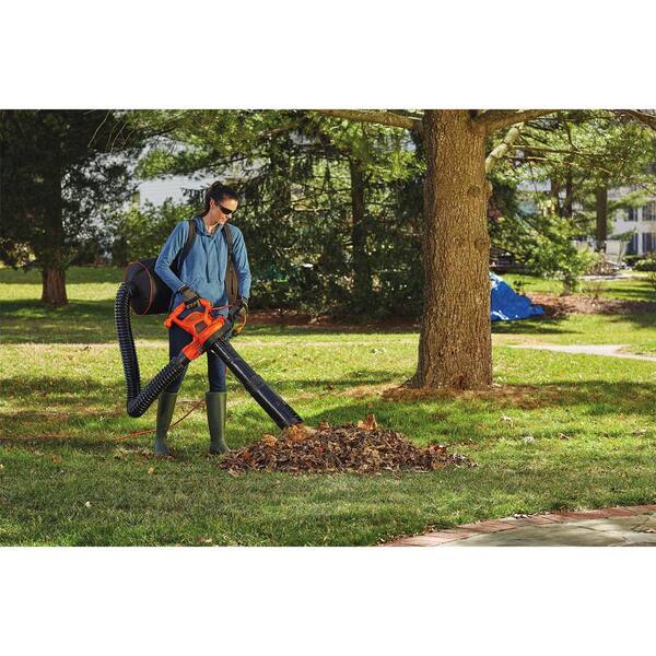 BLACK+DECKER Backpack Leaf Blower & Mulcher - 250 MPH, 400 CFM Corded 3-in-1 Yard Vacuum