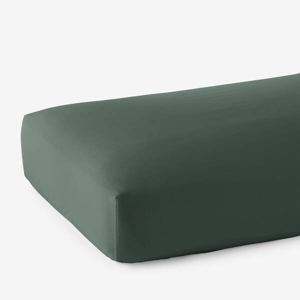 The Company Store Legends Hotel Supima Cotton Wrinkle-Free Olive Green 450-Thread Count Sateen Twin Fitted Sheet