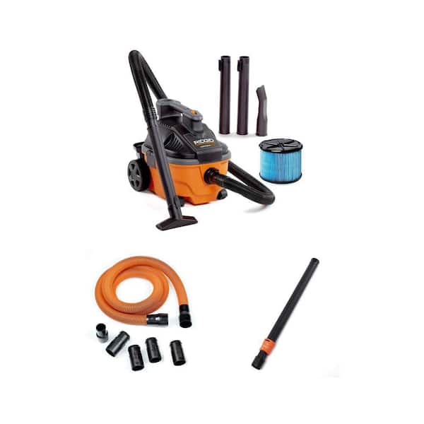 4 Gal. 5.0 Peak HP Wet Dry Vac with Hose, Filter & 1-7/8 in. x 10 ft. Locking Vacuum Hose, Extension Wand Kit