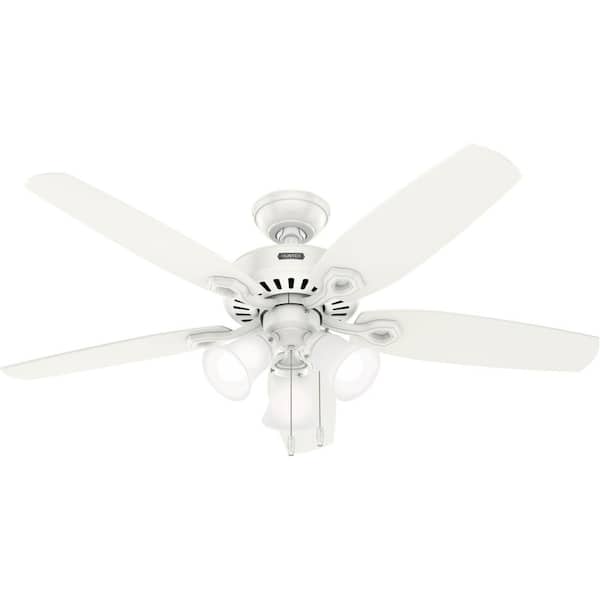 Hunter Builder 52 in. Indoor Fresh White Ceiling Fan with Light Kit Included