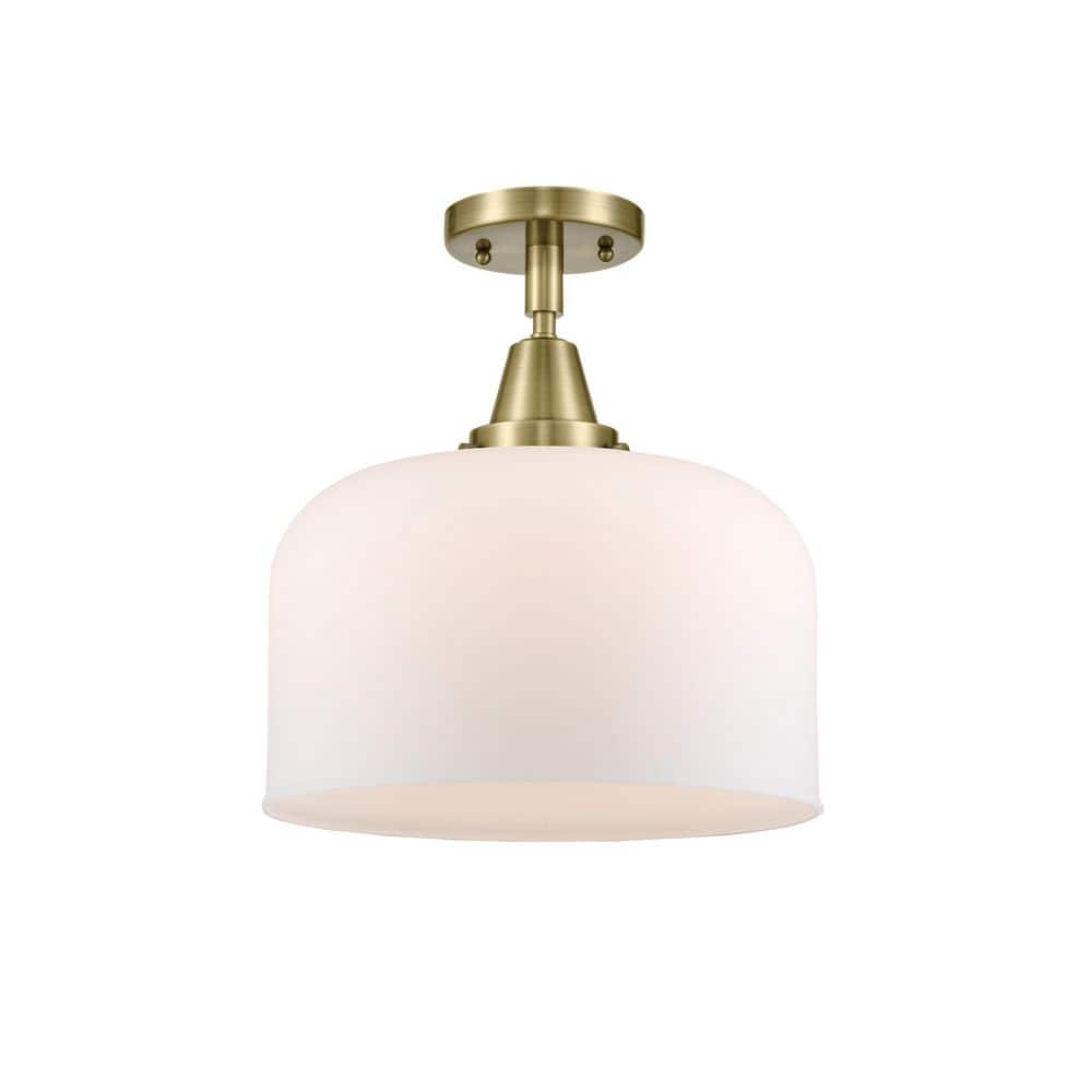 Bell 12 in. 1-Light Industrial Flush Mount Matte White Glass Shade price history on PriceWatchPro
