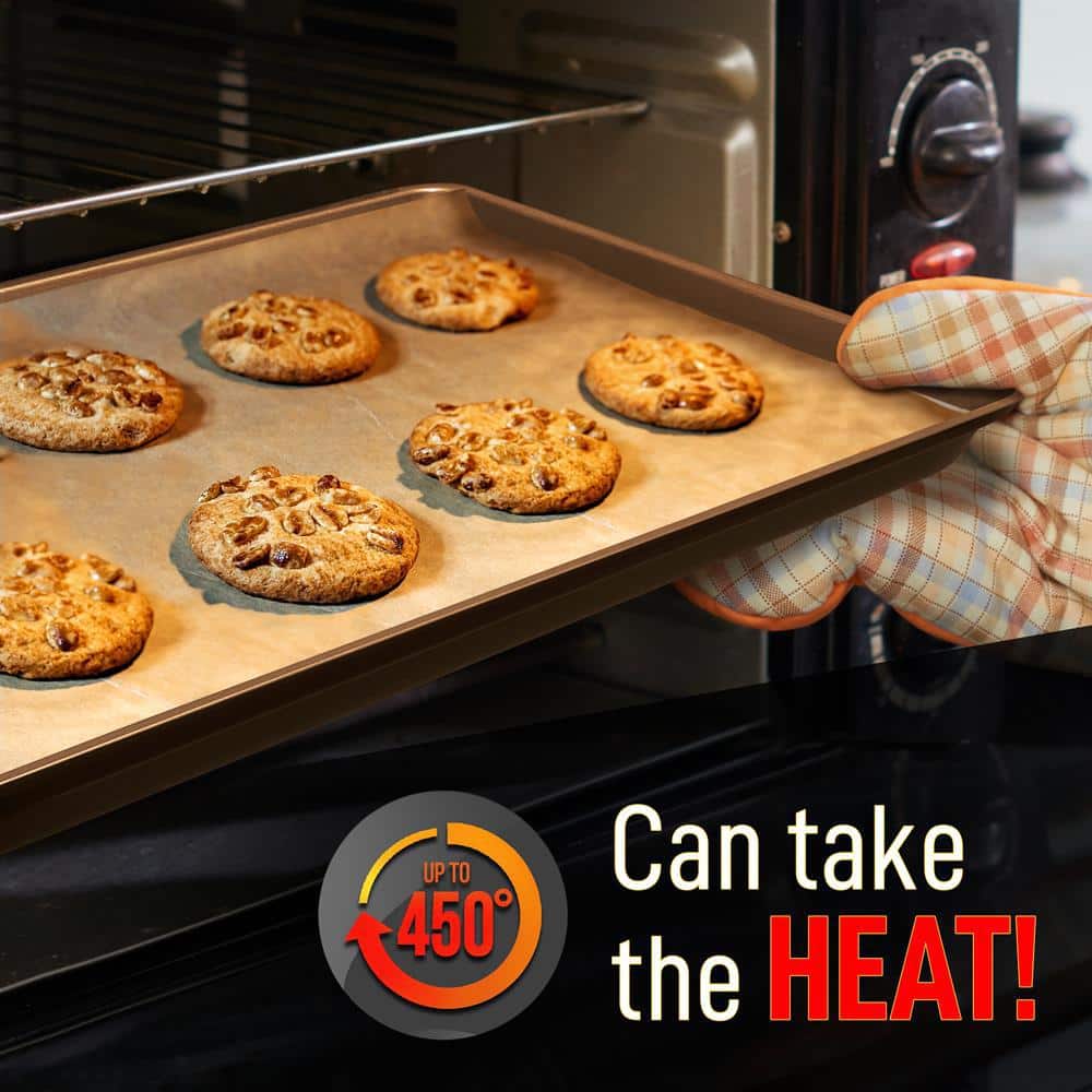Gold Non-Stick Carbon Steel 3-Piece Cookie Sheet Set