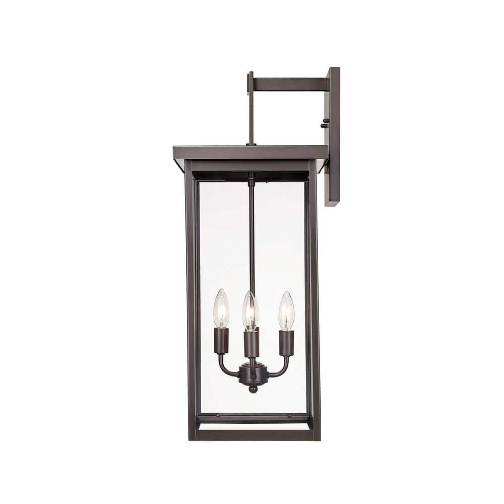 Bronze 27" Dimmable Outdoor Wall Sconce with Clear Glass