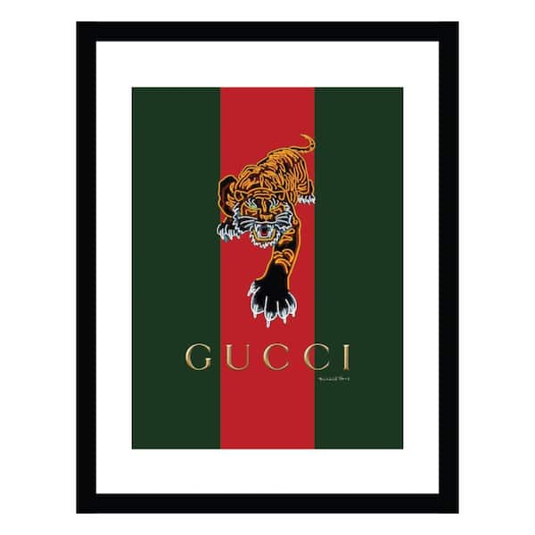 VENICE BEACH Collections Fashion Designer Glam Tiger by Fairchild Paris 1-Piece Framed Graphic Print Abstract Poster Art Print 18 in. x 14 in.