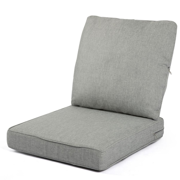Cesicia 24 in. x 24 in. 2-Piece Deep Seating Outdoor Lounge Chair Cushion in Light Gray