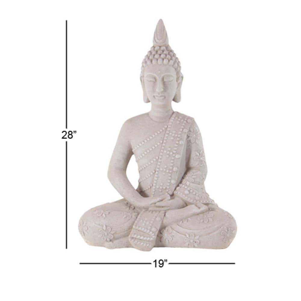 Gray Magnesium Oxide Buddha Garden Sculpture, 28-Inches