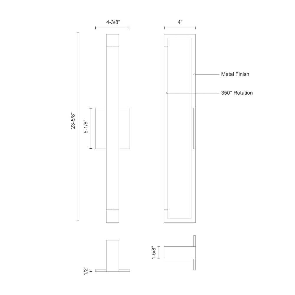 Brushed Nickel 24" Dimmable LED Wall Sconce
