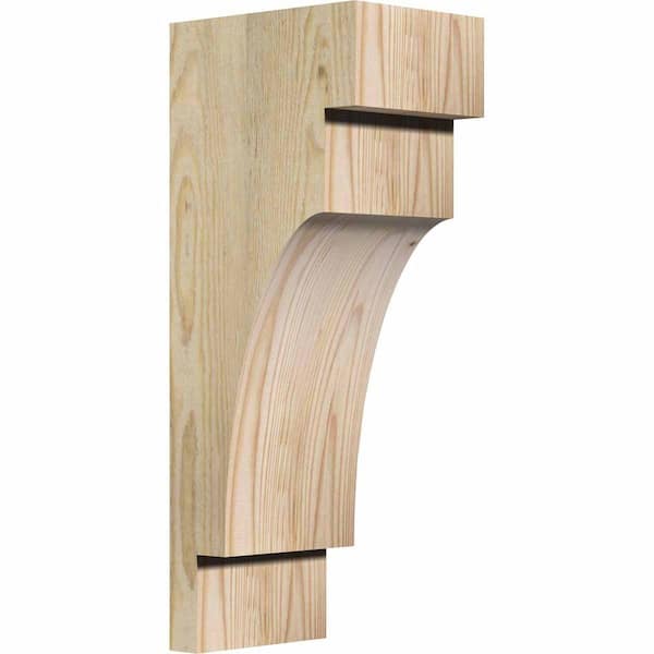 Ekena Millwork 6 in. x 8 in. x 20 in. Douglas Fir Mediterranean Rough Sawn Corbel