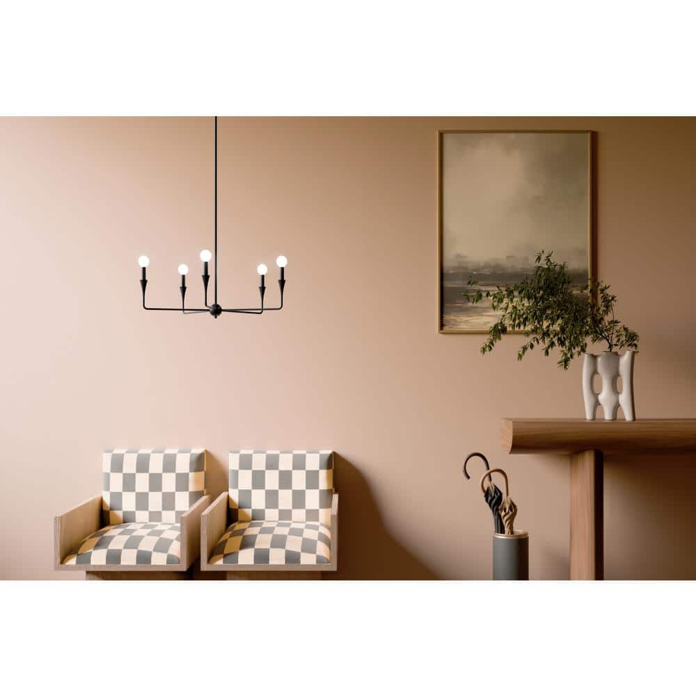 Alvaro Black 5-Light Modern Candle Chandelier