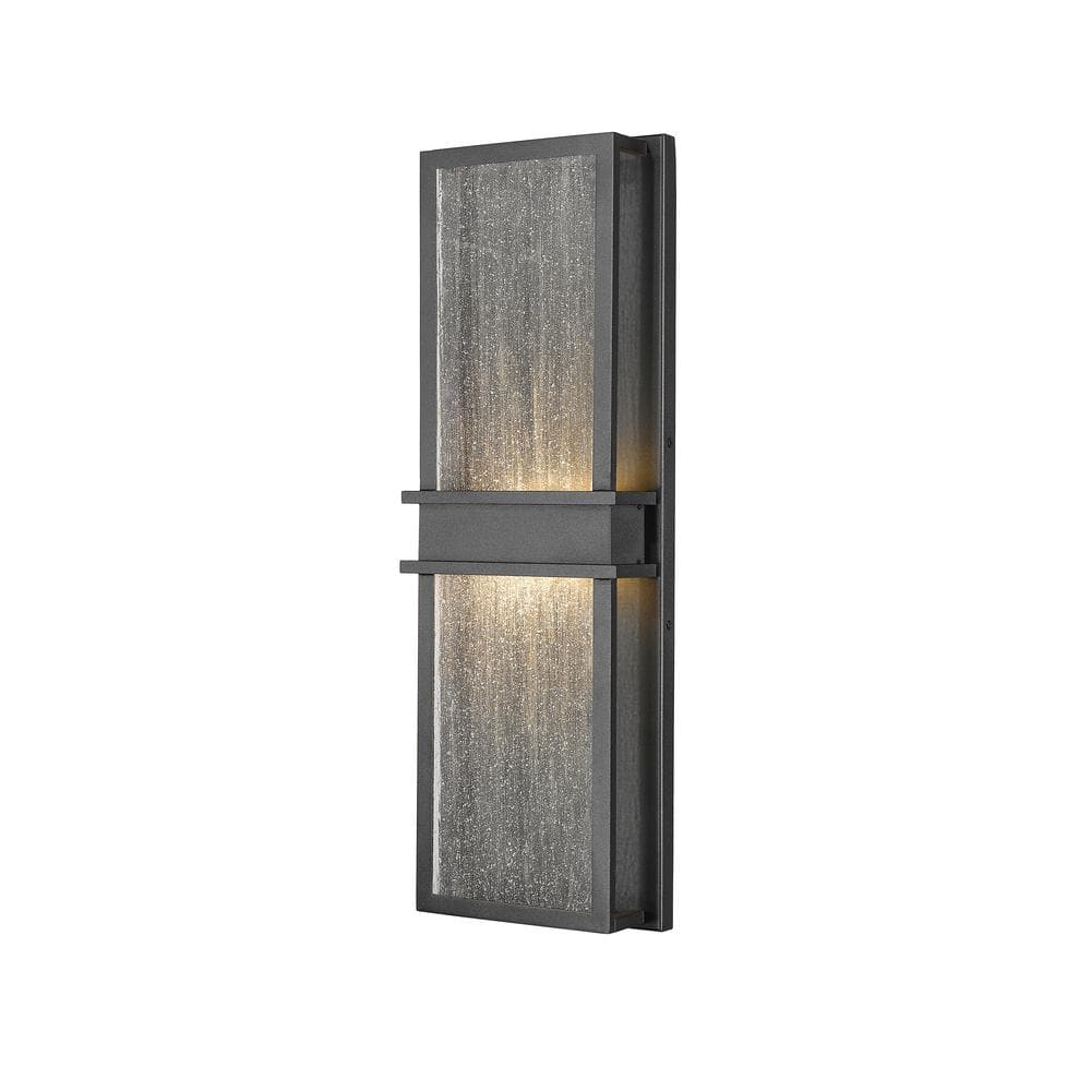 Eclipse 8 in. 2-Light Black Outdoor Hardwired LED Integrated Coach Wall Sco