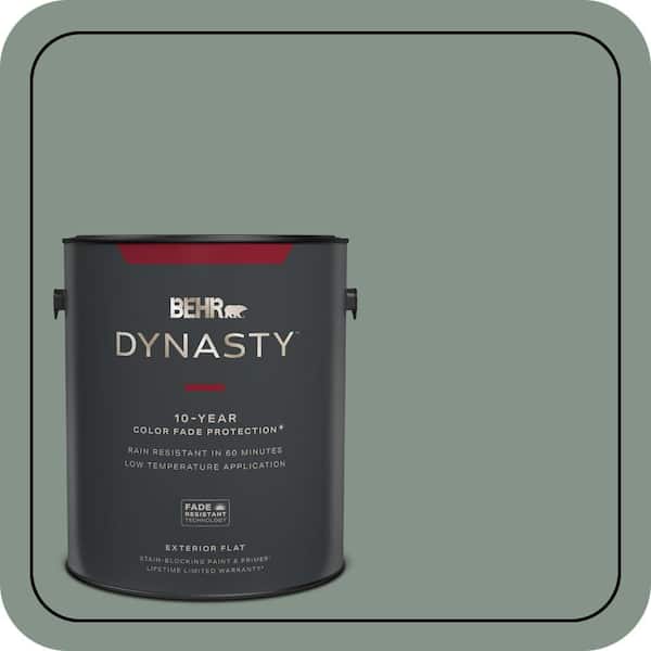 BEHR DYNASTY 1 gal. #460F-4 Wethersfield Moss Flat Exterior Stain-Blocking Paint & Primer