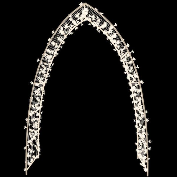 Brilliant 88 in. Archway with Warm WHT LEDS Clear Floral Cap/Trans Cord/8 Function