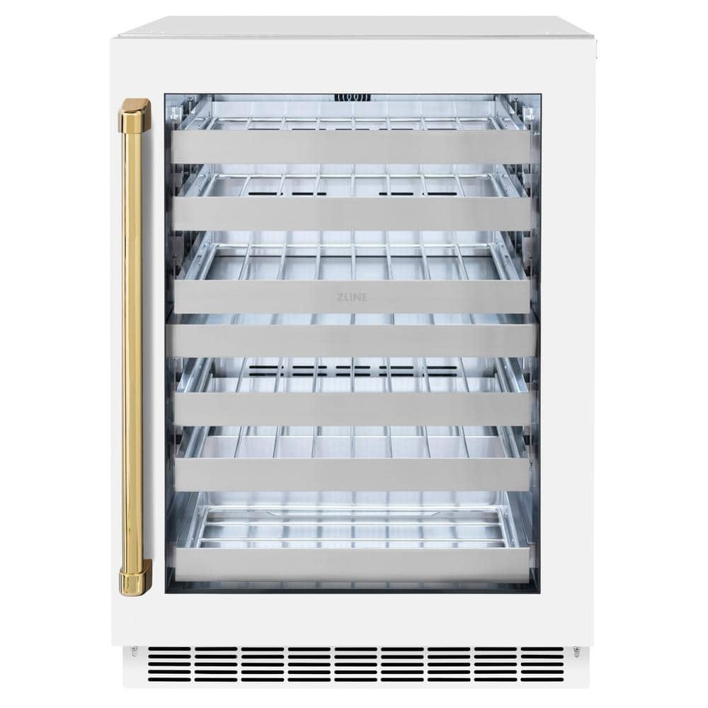Touchstone 24 in. Dual-Zone 44-Bottle Beverage and Wine Cooler with Glass Door in Matte White and Polished Gold price history on PriceWatchPro