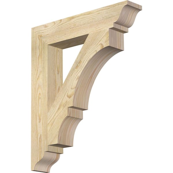 Ekena Millwork 4 in. x 26 in. x 22 in. Douglas Fir Balboa Traditional Rough Sawn Bracket