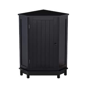 24.8 in. W x 14.3 in. D x 31.4 in. H Black Linen Cabinet with Adjustable Shelf