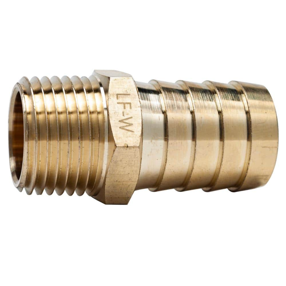 Ltwfitting 3 4 In I D Hose Barb X 1 2 In Mip Lead Free Brass Adapter Fitting 5 Pack Hflf The Home Depot