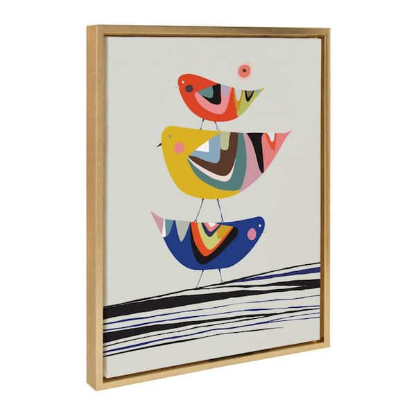 Kate and Laurel The Family Tree by Rachel Lee Framed Animal Canvas Wall Art Print 18.00 in. x 24.00 in.