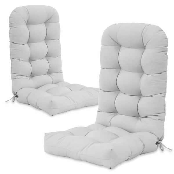 COOS BAY 19.6 in x 49.1 in. Outdoor Cushion, Outdoor High Back Dining Chair Cushion 2-Pack in Light Gray