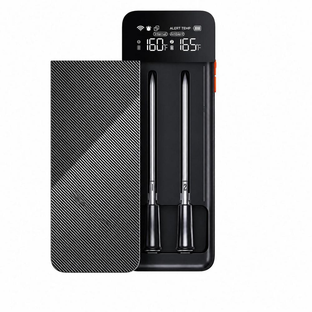 Smart Wireless Meat Thermometer 2 Probes with Bluetooth WiFi, Digital Oven Thermometer, IP68, Magnetic Base