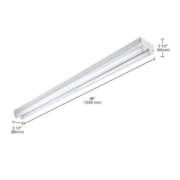 4 ft. 2-Light Linear White Integrated LED Ceiling Strip Light for Commercial/Residential use with 4600 Lumens, 4000K