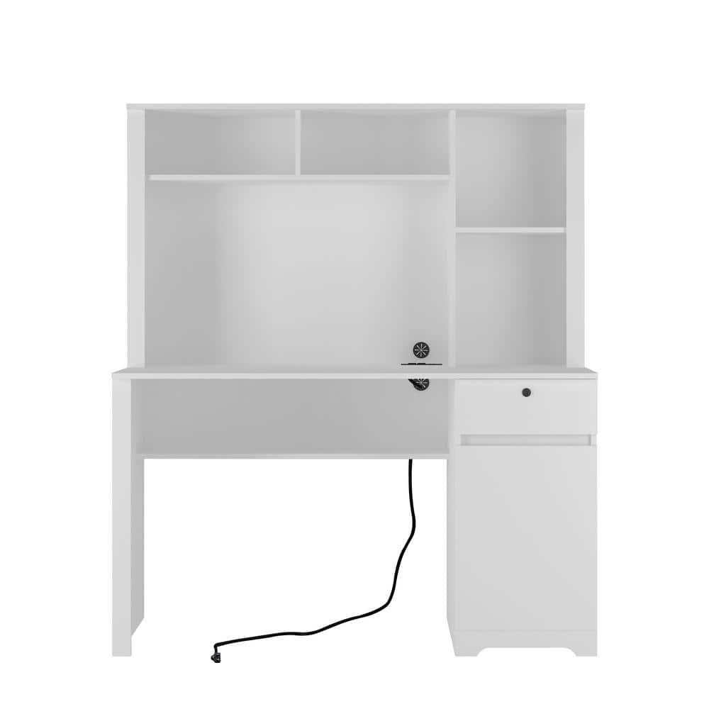 51.2 in. W x 23.6 in. D x 59.4 in. H White Linen Cabinet with 1-Door, 1-Dra