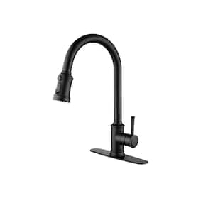 Single Handle Touchless Kitchen Faucet with Pull Down Sprayer in Matte Black