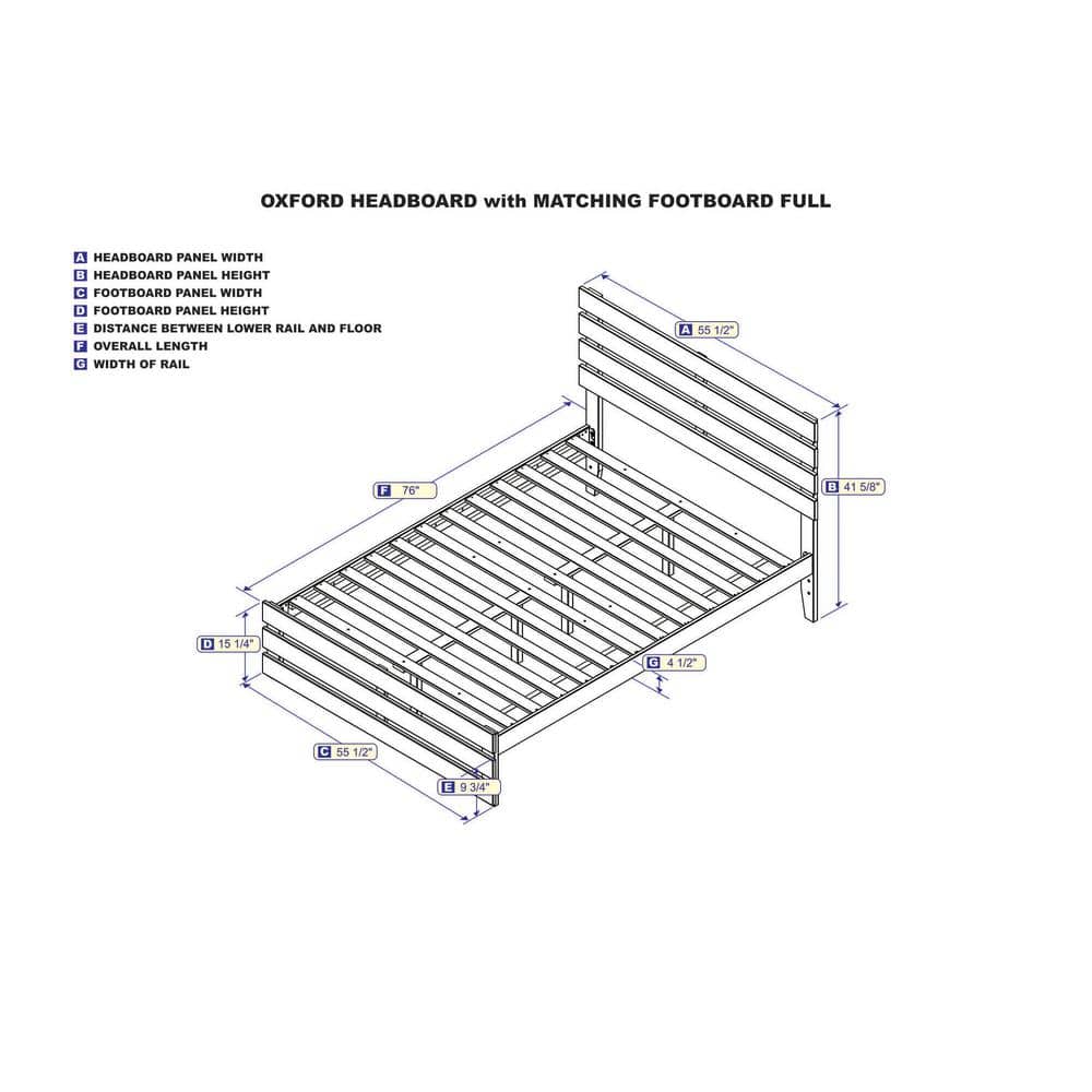 Espresso Full Wood Bed with Slats and USB Charger