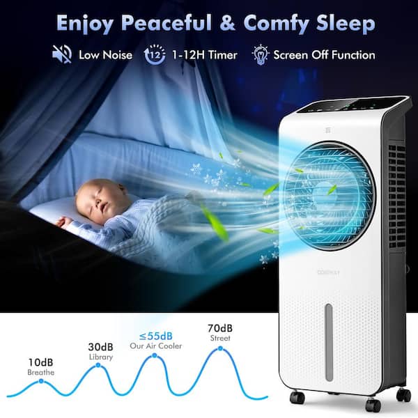 Portable Evaporative Air Cooler, 3-IN-1 Portable Humidifier Air