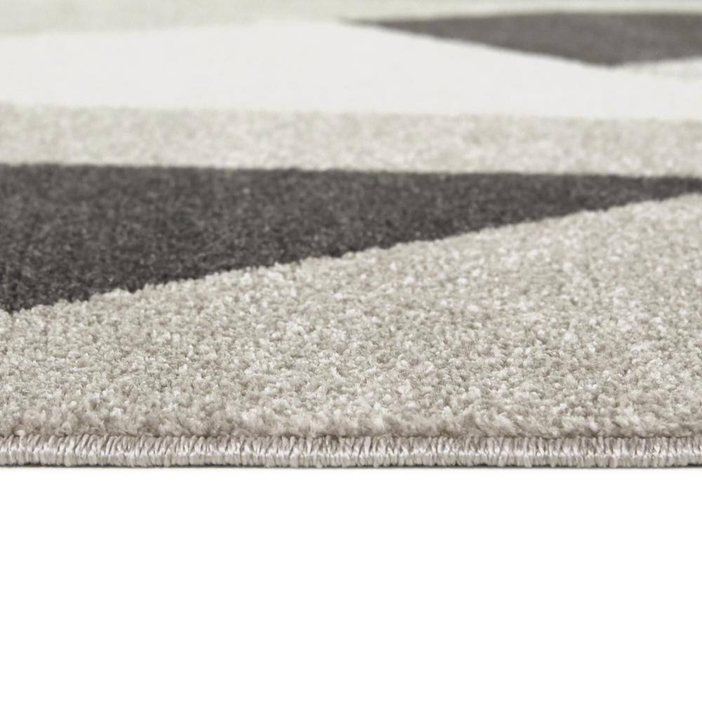 Large Black and Gray Abstract Synthetic Area Rug
