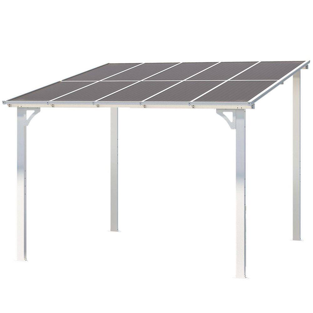 12 ft. x 12 ft. Wall Mounted Outdoor Gazebo with Lean to Gazebo Awnings, Aluminum Frame in White price history on PriceWatchPro