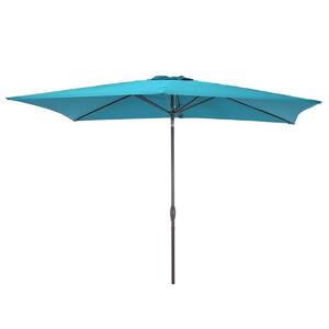 Lake Blue 6x9FT Rectangular Patio Market Umbrella with UPF50+, and Wind-Resistant Design--Experience Outdoor Comfort