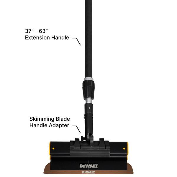DEWALT 10 in. Aluminum-Body Skimming Blade with 37-63 in. Handle plus Adapter