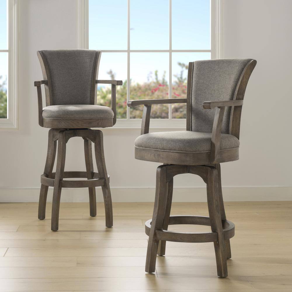 Jennifer Taylor Williams 27 In Gray Linen Modern Rustic High Back 