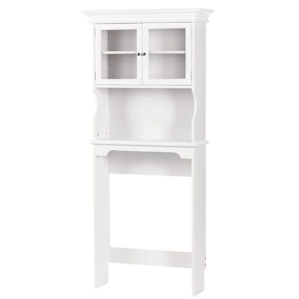 Home Decorators Collection Hampton Bay 30 in. W Spacesaver in White with Glass Doors