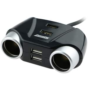 Dual USB 2 Way Auto Car Cigarette Lighter Socket Splitter Charger