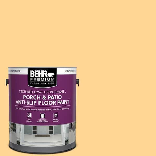 BEHR PREMIUM 1 gal. #310B-4 Cornmeal Textured Low-Lustre Enamel Interior/Exterior Porch and Patio Anti-Slip Floor Paint