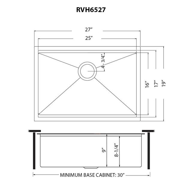 Ruvati 18 x 12 inch Gunmetal Black Stainless Steel Rectangular