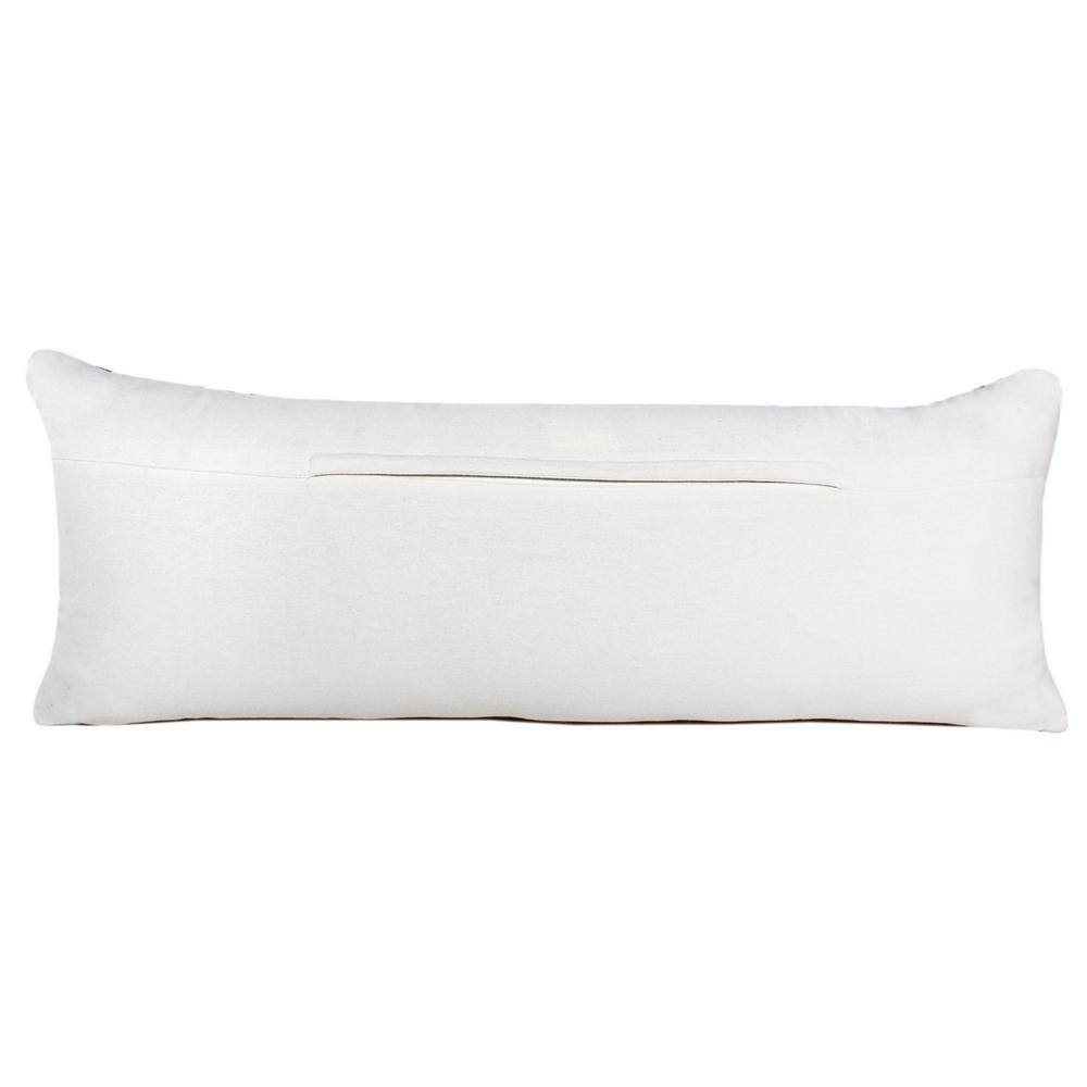 Black and White Geometric Stripe Lumbar Pillow, 14" x 36"