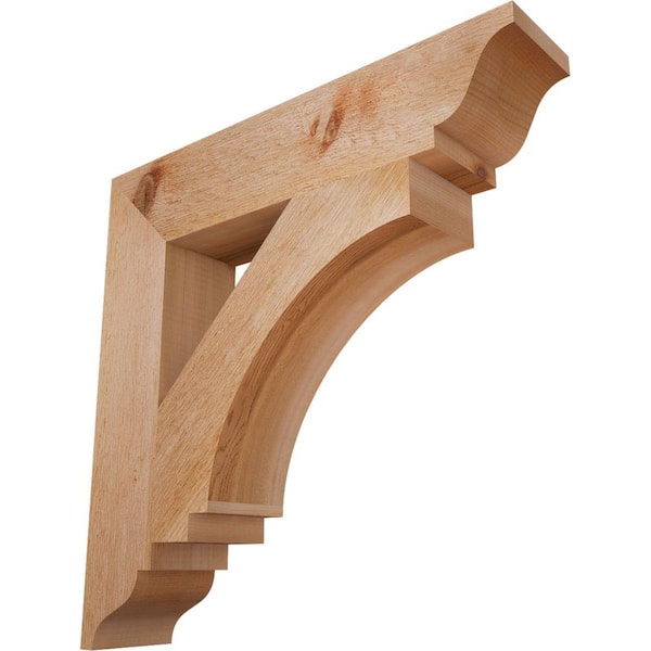 Ekena Millwork 4 in. x 20 in. x 20 in. Western Red Cedar Imperial Traditional Rough Sawn Bracket
