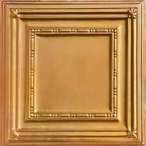 Eyelet Lincoln Copper 2 ft. x 2 ft. Decorative Tin Style Lay-in Ceiling Tile (24 sq. ft./case)