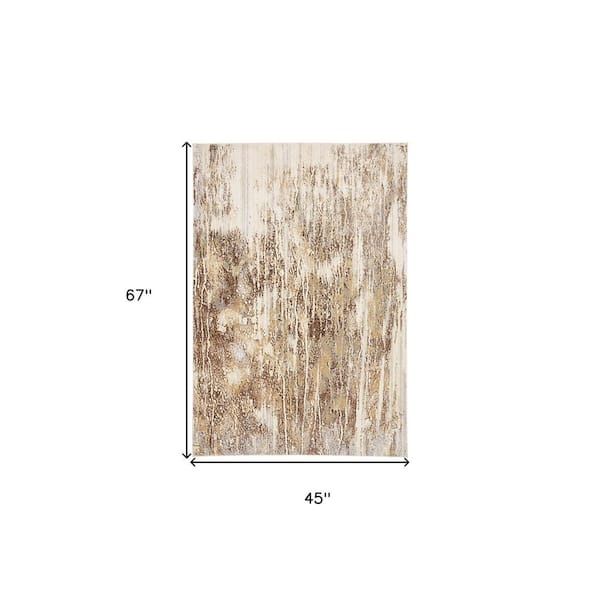 Tan and Ivory Abstract 4 ft. x 6 ft. Area Rug