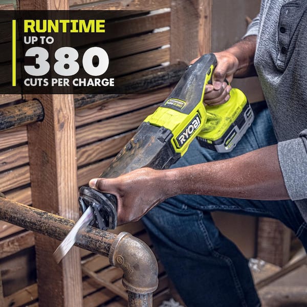RYOBI - ONE+ 18V HP Brushless Reciprocating Saw Kit with (1) 2.0 Ah and (2) 4.0 Ah HIGH PERFORMANCE Batteries, and Charger