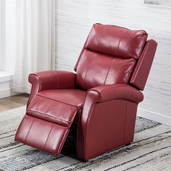 Lehman Red Semi Leather Traditional Lift Chair 8026-20 - The Home