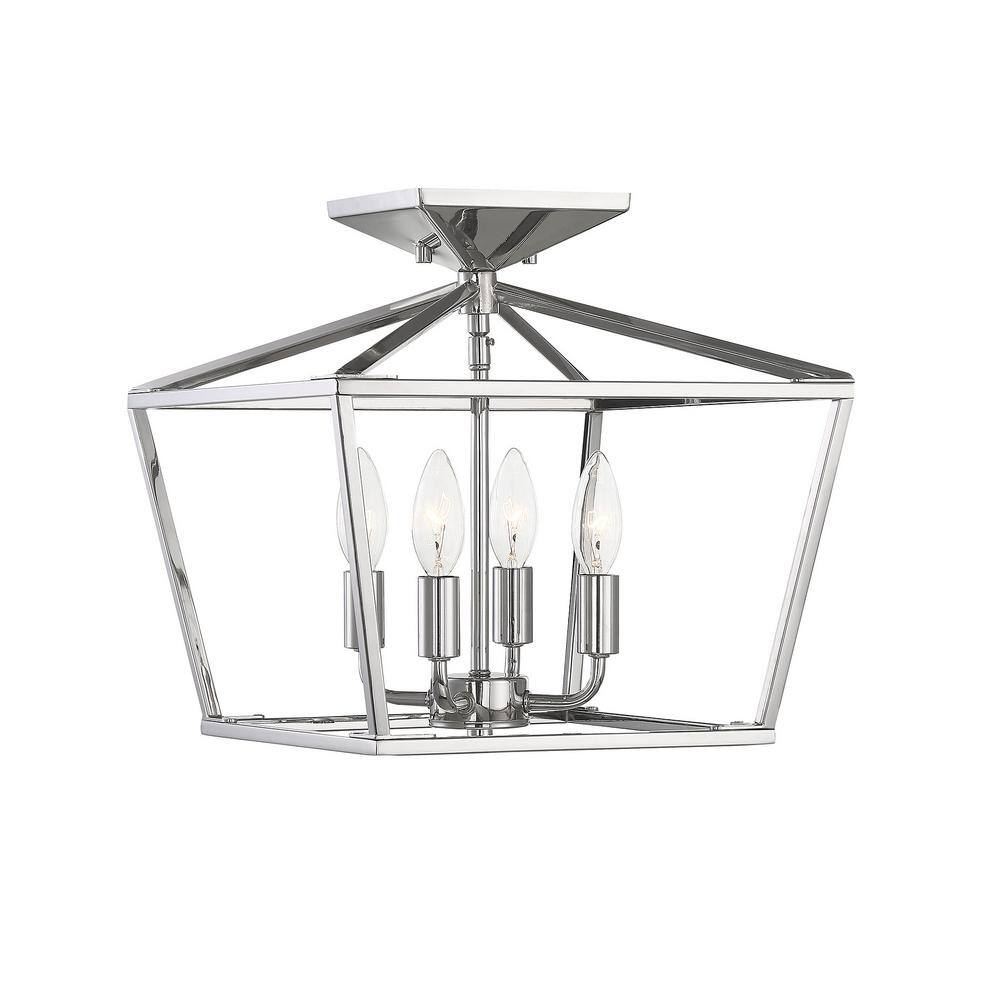 Bohemian Polished Nickel 4-Light Semi-Flush Ceiling Fixture