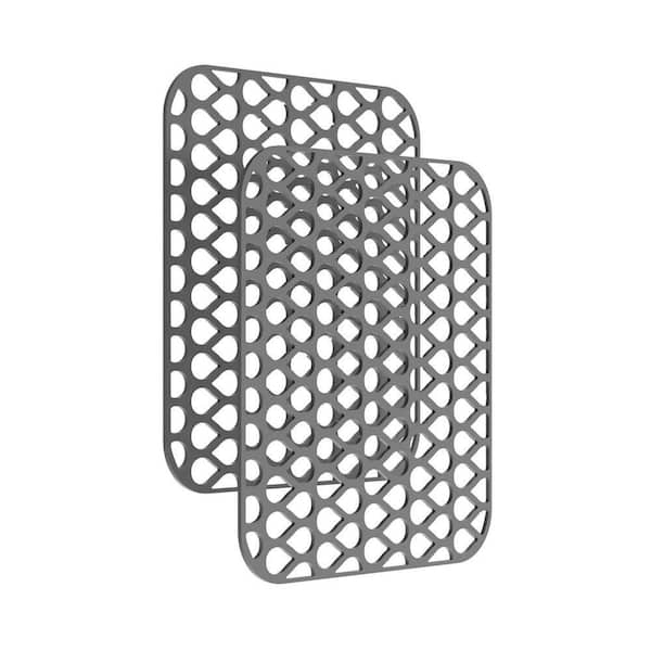 13.58 in. x 11.6 in. Silicone Sink Mat 2 Pcs Non-Slip Heat Resistant Protector Draining Rack for Kitchen Porcelain Sink