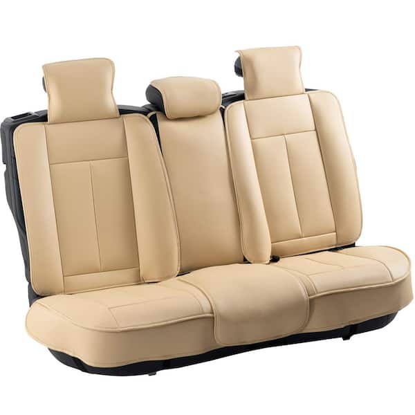SKYSHALO Seat Covers, Universal Car Seat Covers Full Set Seats, Front and Rear Seat, 13 pcs Faux Leather Seat Cover